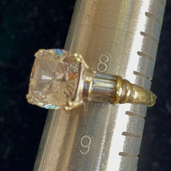 Fabulous Large CZ Cushion Cut Ring in 14K Size 8.25 - Picture 7 of 7